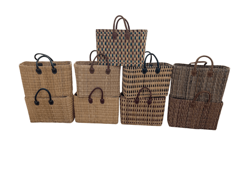 Grand Panier XXL Solide en Osier - Idéal pour le Marché, les Courses et la Plage - Tressé à la Main