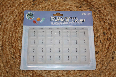Pilulier Boite à Pilule - Transparente Détachable - Médicament Semainier 7 Jours