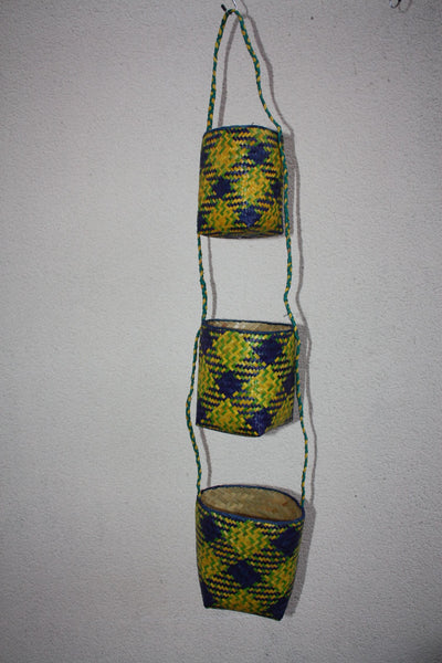 3 Hängekörbe zum Aufhängen oder Hängen / Gewürzhalter, Pflanzen oder diverse Aufbewahrung - NATÜRLICH HANDGEFERTIGT