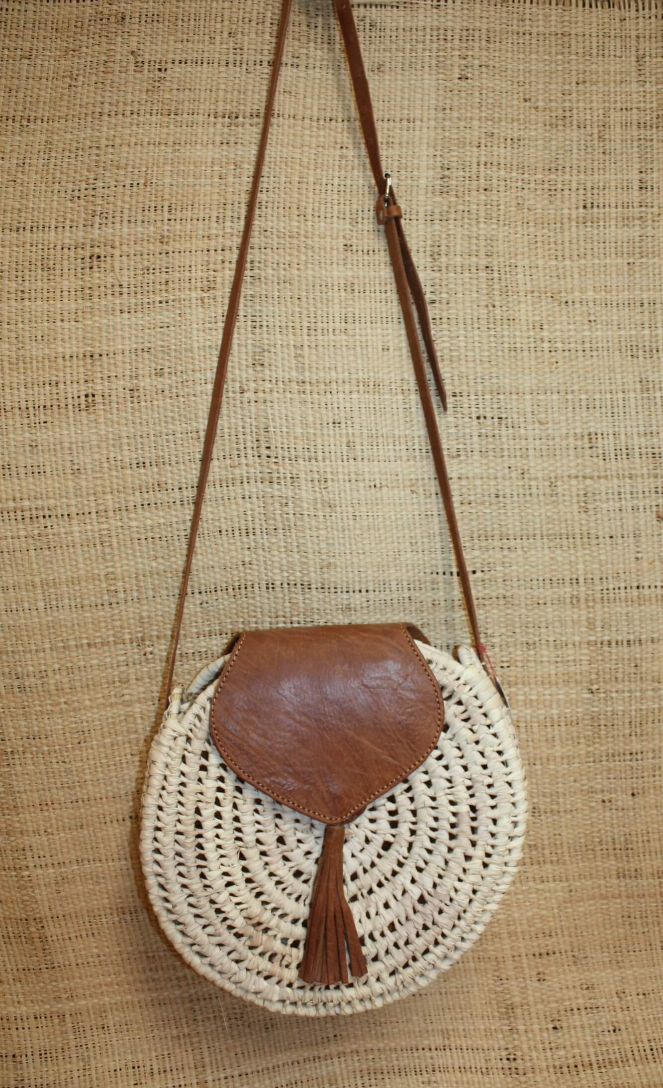 Sac Paille ModÃ¨le De Tissus MAGNIFIQUE Sac Bandoulière été Rond