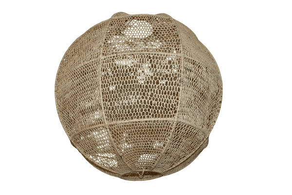 ABAT JOUR XXL Rond Paille Raphia Tressée - Suspension xxl boule Luminaire - Tressage nid d'abeille - Décoration Bohème - Fait Main