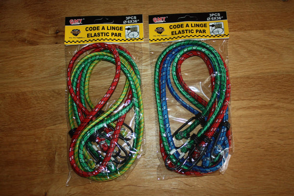 Lot of 6 Bungee Cord Tensioners - LONG 90cm !!! Strap metal hooks
