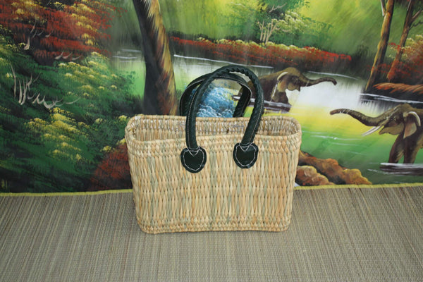 Superb small basket in RUSH for children. Easter and the egg hunt! - woven basket bag for storing toys &amp; cuddly toys
