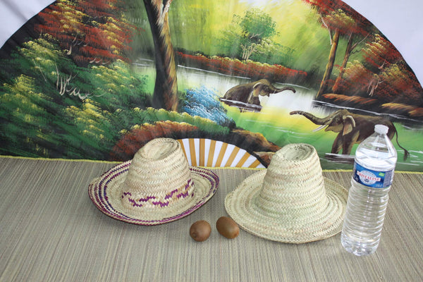 SUPERB Braided straw hat - NATURAL or COLORED - Man &amp; Woman - Moroccan Artisanal - palm wicker rattan