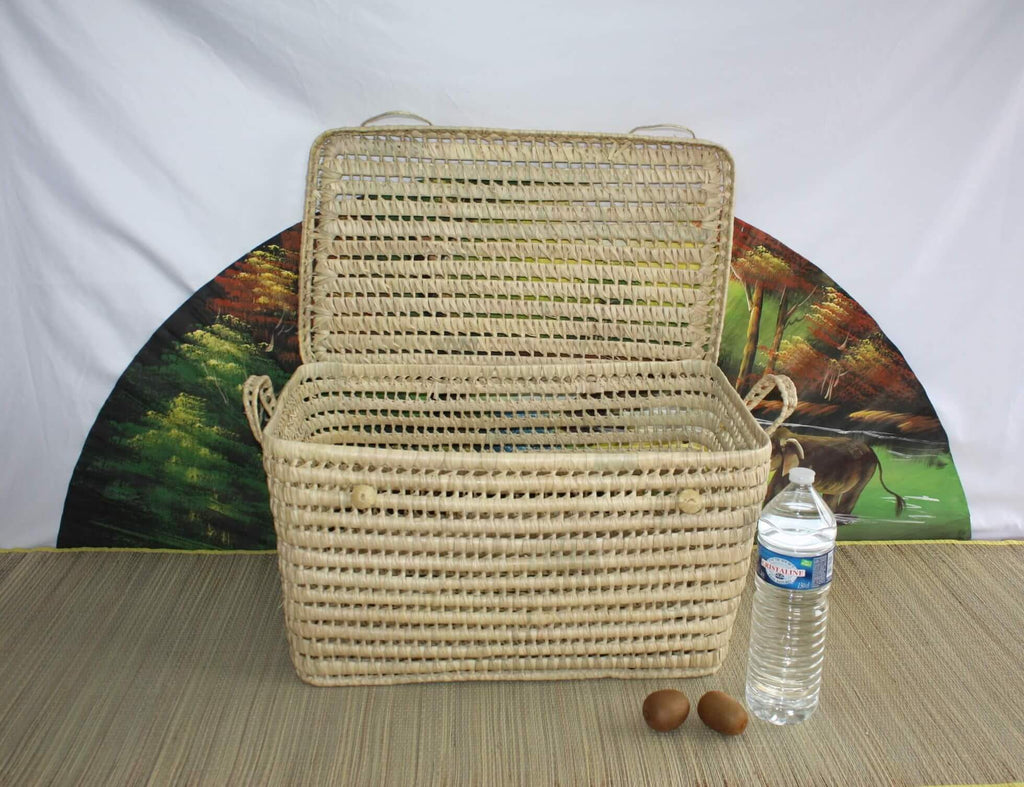 Boîtes de rangement tissées en rotin avec couvercl... – Grandado Boîtes de rangement tissées en rotin avec couvercl... – Grandado