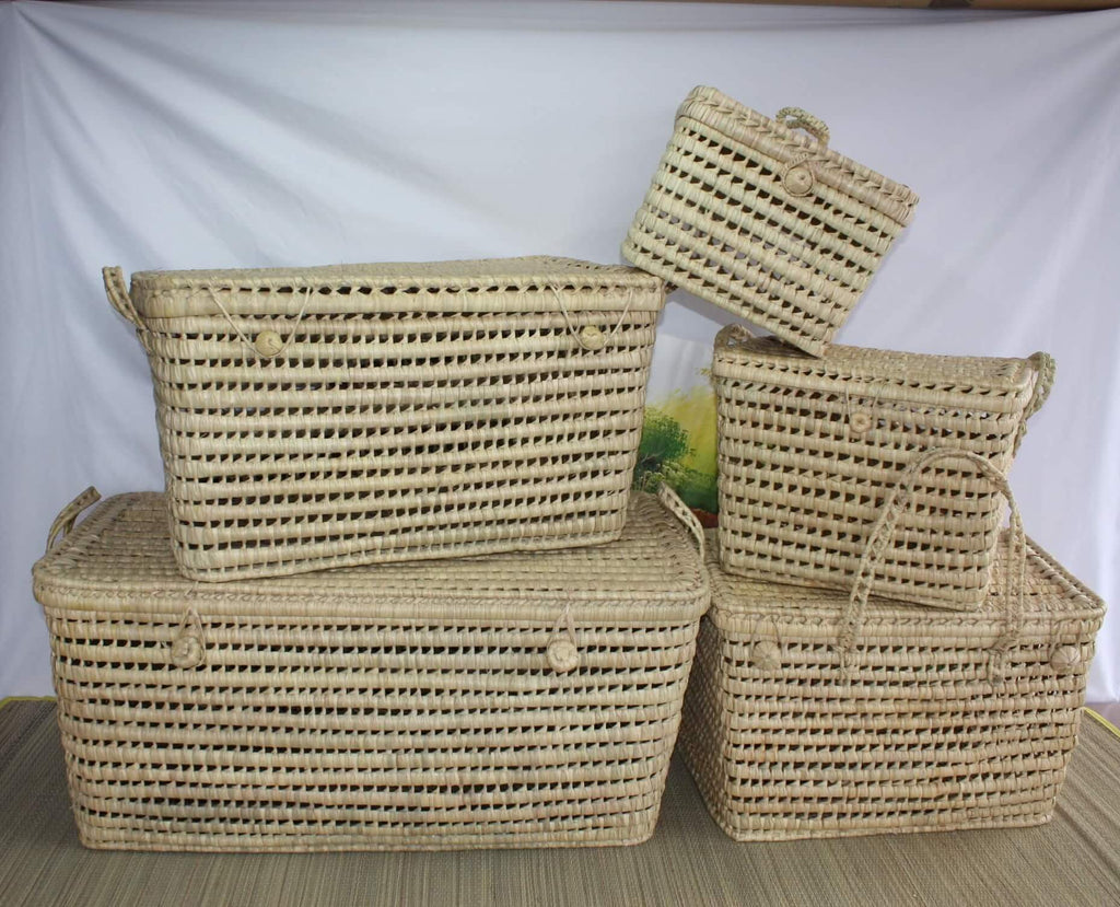 Petite caisse de rangement en feuilles de palmier - Le Joli Shop