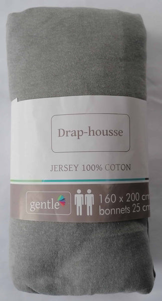 Fitted sheet 2 people 160x200cm - 100% Cotton Jersey Hotel Quality - 10 COLORS