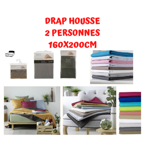 TODAY Drap Housse 140X190 2 personnes Jersey uni rouge JERSEY TODAY