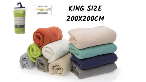 Fitted sheet 2 people 200x200cm KING SIZE 100% Cotton Jersey Quality 10 COLORS