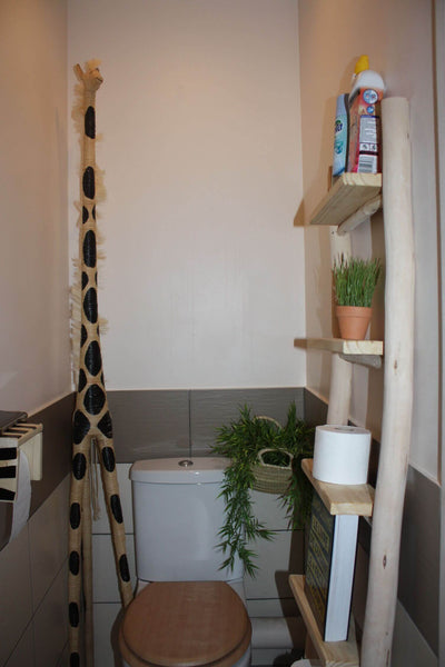 ECHELLE Etagère en BOIS de CITRONNIER - Hauteur 160cm - Décoration Salle de bains -