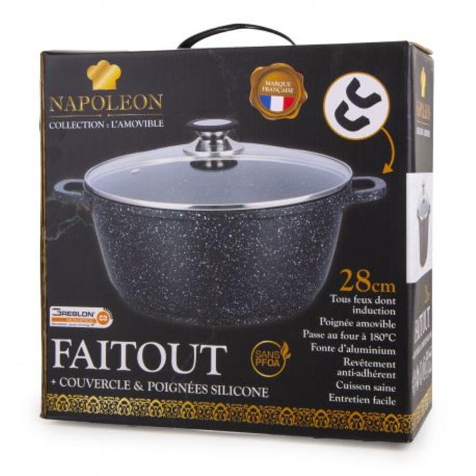 Faitout Carré Kamberg 32x32cm - Fonte Aluminium Revêtement Pierre - Induction Compatible - Sans PFOA