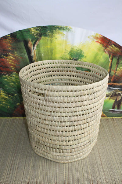 LARGE XXL Round Basket - Woven in Palm Tree - Toy Bin Laundry Basket Storage Chest