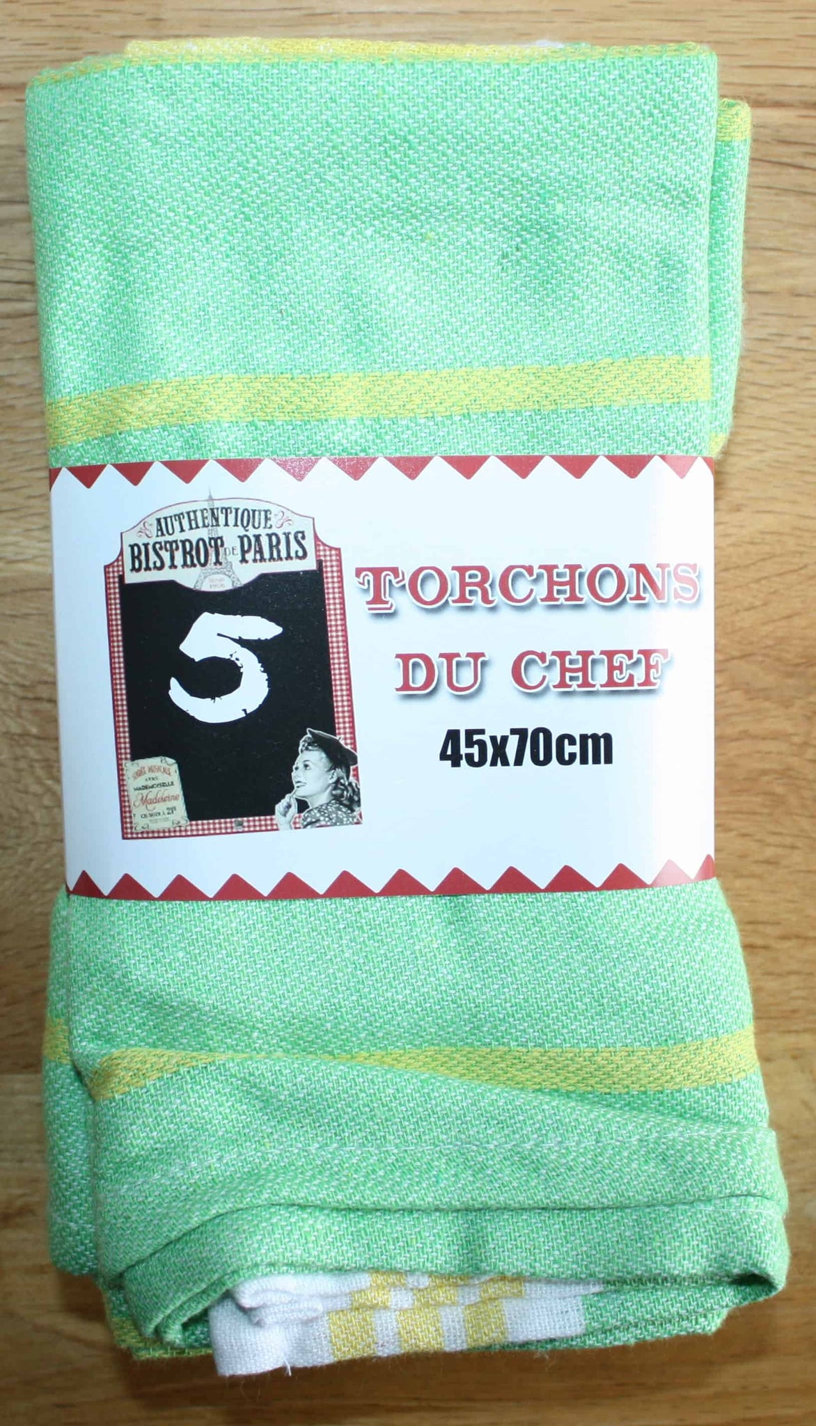 Lot de 5 Grands torchons en Coton mélangé - 45x70cm - Qualité Professionnelle - 6 COLORIS -