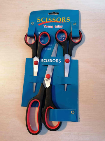Set of 3 pairs of scissors - STAINLESS STEEL - small and large