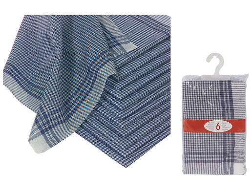 Lot De 6 Mouchoirs Homme 100% Coton Tissé N°425 - Multicolore Rayé, Fabriqué Au Portugal, Neuf Avec étiquettes