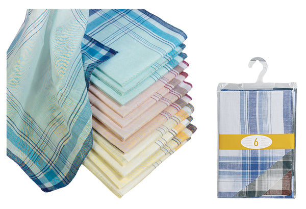 Set of 6 / 12 / 24 Washable tissue handkerchiefs - 40cm x 40cm - 100% COTTON - UNISEX