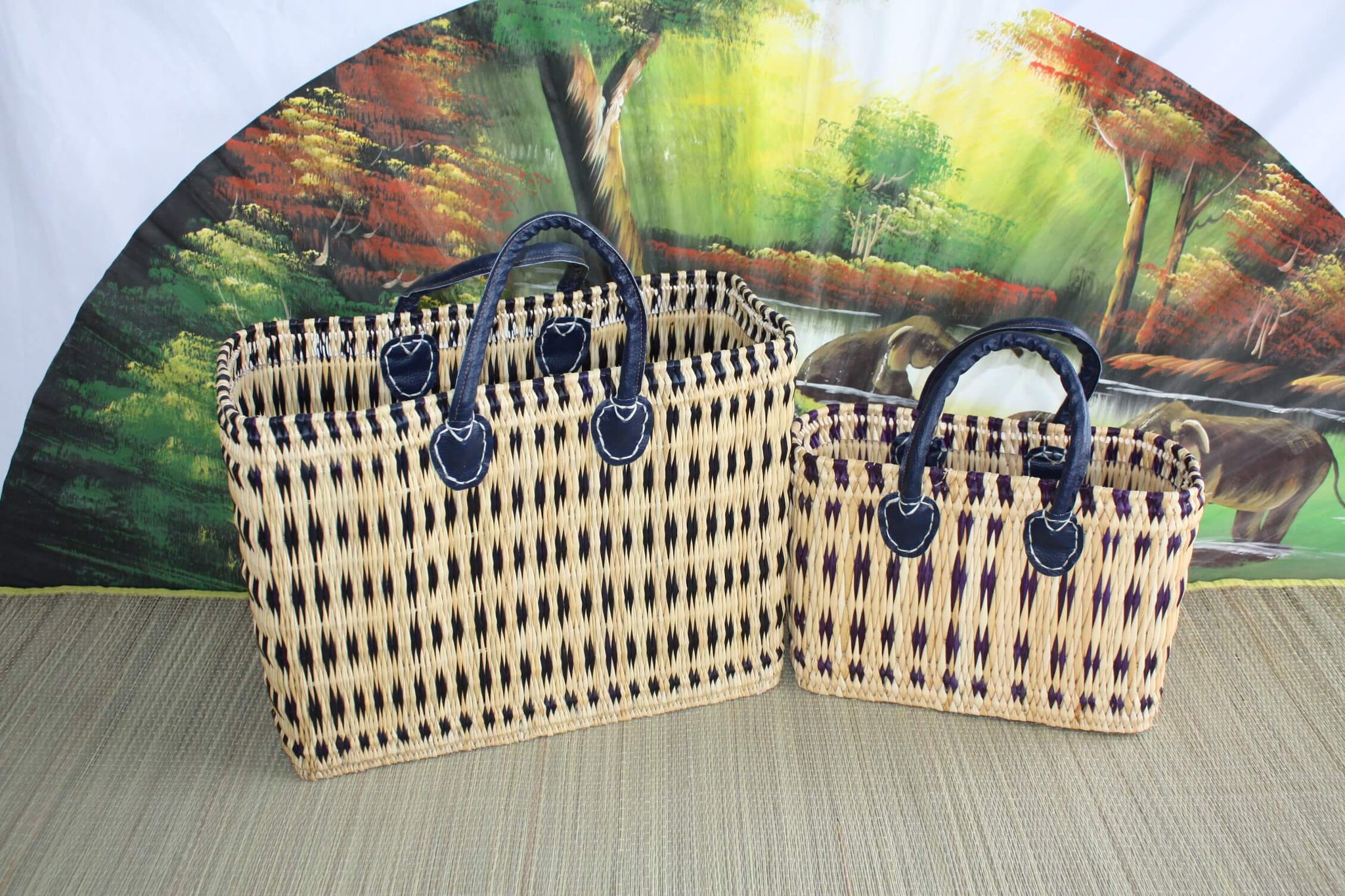 Panier En Osier Naturel KOTARBAU - Rond 23x20cm Avec Anse Tressée - Idéal Courses, Pique-nique Ou Décoration Pâques