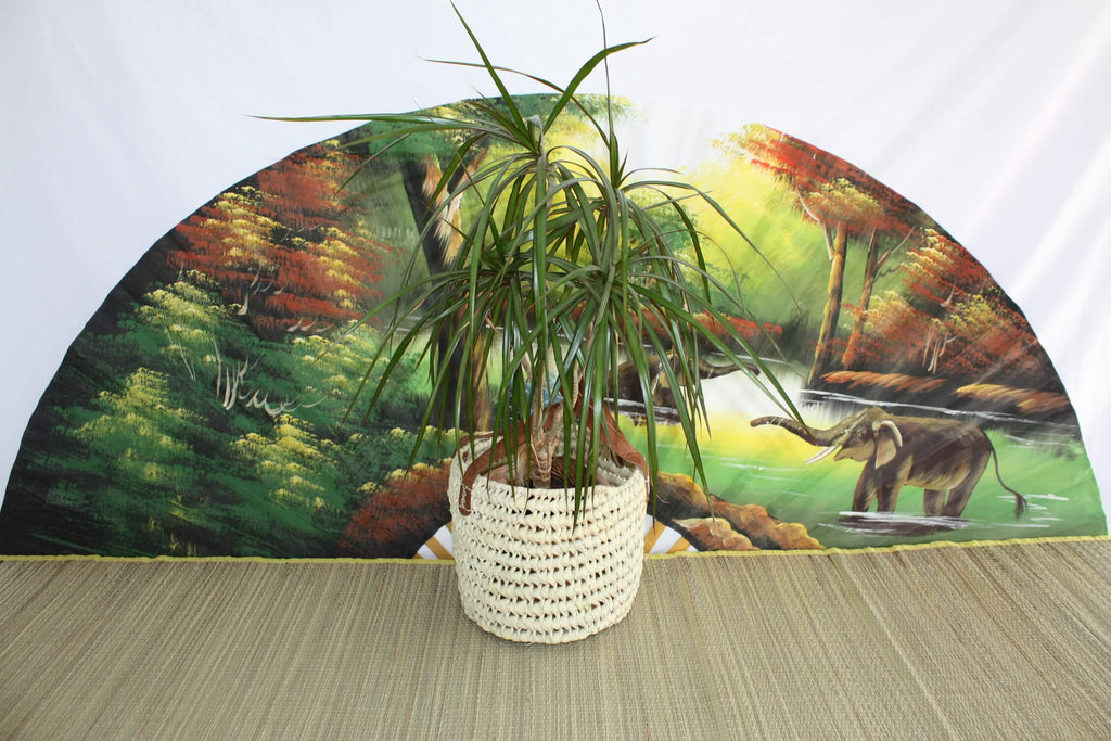 Grand Panier rectangle ou Corbeille de rangement rigide en palmier