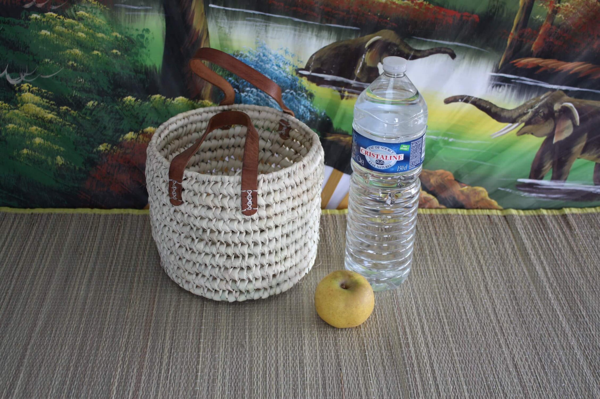 ROUND Storage Basket - Hand Woven in Palm Tree - 100% NATURAL &amp; ORIGINAL -