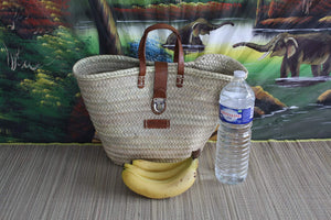 Panier De Plage En Rotin Style Rétro - Sac En Paille Tressé Multifonction Pour Courses, Voyage, Travail Ou Pique-nique
