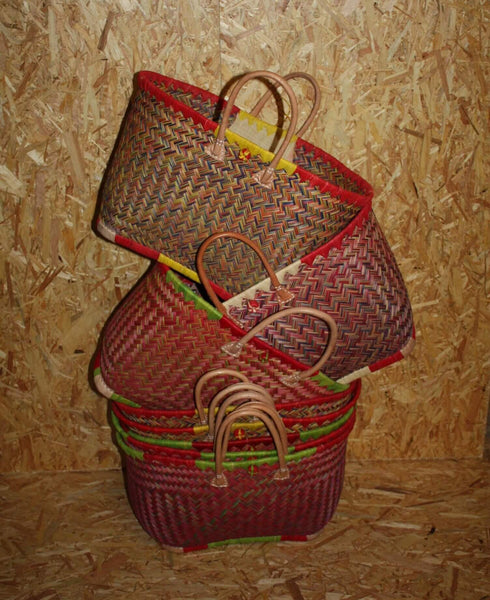 LARGE Basket from Madagascar - Solid - Shopping &amp; Beach - Several colors to choose from: Blue, Green, Pink, Purple, Yellow, Orange, Natural...