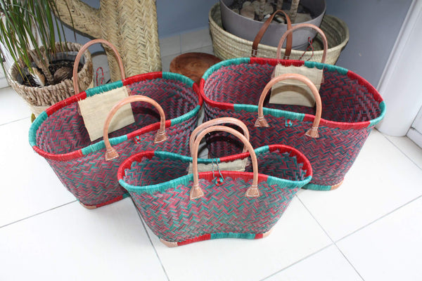 Superb Tote bag basket - 3 SIZES - hand-woven - ideal shopping, markets, work, beach, decoration... raffia palm reed rush