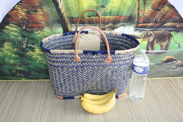 Hervorragender Korb - 3 GRÖSSEN - Handgewebt - Einkaufstasche - ideal zum Einkaufen, für Märkte, zur Arbeit, zum Strand, zur Dekoration
