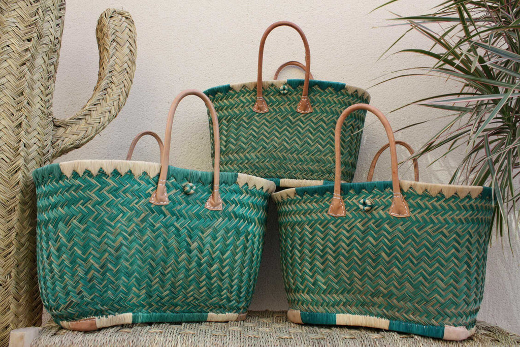 Grand Sac De Rangement XXL Turquoise Sur Crème - Modèle Spotlight Pois