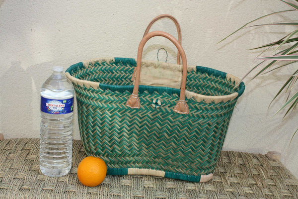 BEAUTIFUL XXL Turquoise Basket from MADAGASCAR - 3 sizes - Shopping bag - shopping, markets, beach...