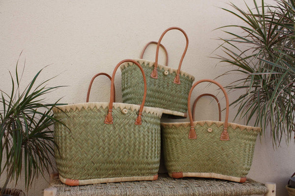 MAGNIFICENT Basket tote bag - ideal for markets, shopping, work, beach... Modern African WAX fabric - 3 SIZES to choose from