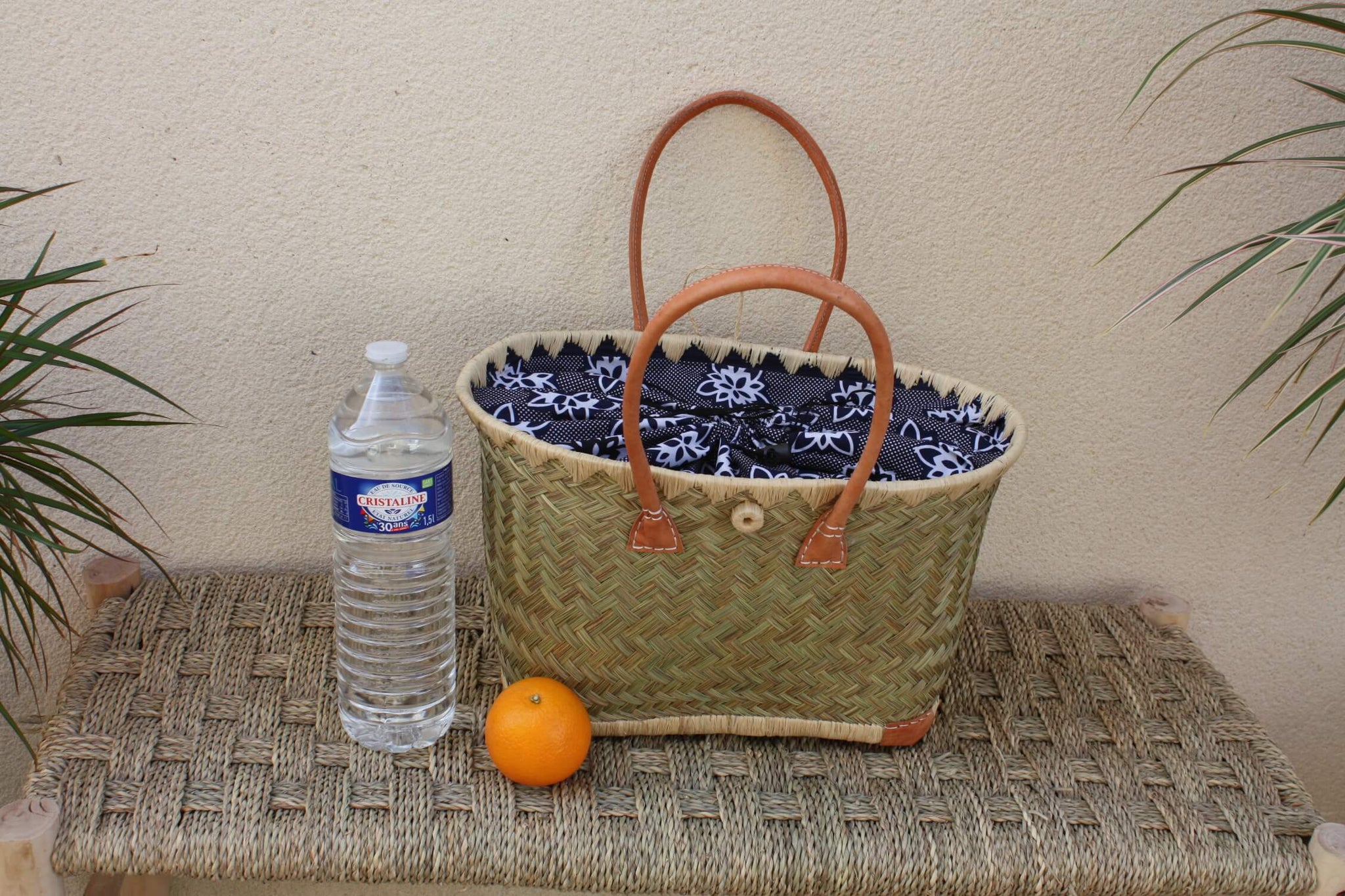 African WAX fabric basket - Tote bag pouch 3 SIZES - markets, shopping, beach...
