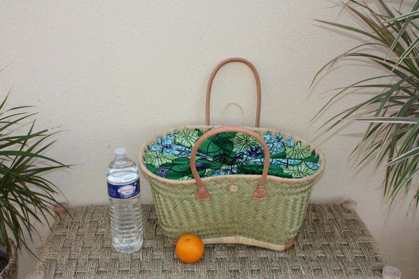 MAGNIFICENT Basket tote bag - ideal for markets, shopping, work, beach... Modern African WAX fabric - 3 SIZES to choose from
