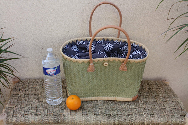 African WAX fabric basket - Tote bag pouch 3 SIZES - markets, shopping, beach...