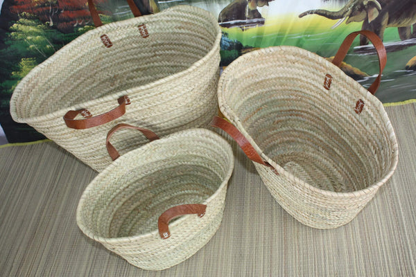 Moroccan shopping baskets - MEDIUM + LARGE + XXL - Straw basket bag Tote market shopping beach natural palm tree
