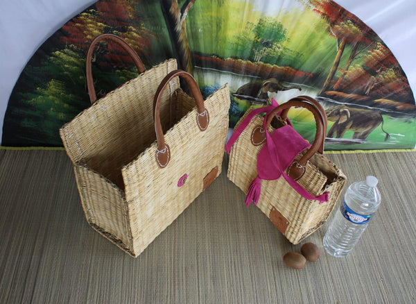 Rosafarbener Wildleder-Korb mit Klappverschluss - Handtasche mit Schultergurt / Schicke Einkaufstasche: Wählen Sie die, die zu Ihnen passt! EINZIGARTIGE SCHÖPFUNG