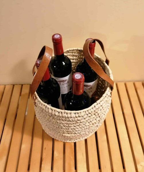 ROUND Storage Basket - Hand Woven in Palm Tree - 100% NATURAL &amp; ORIGINAL -
