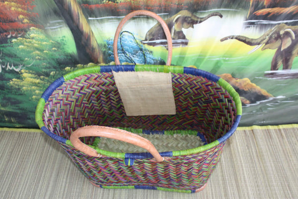 Einkaufstasche - Candy Flechtkorb 3 Farben - Handgefertigte Tasche aus Madagaskar - 3 Größen zur Auswahl -