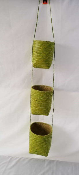 3 Hanging baskets to hang or hang / Spice holder, plants or various storage - NATURAL HAND MADE