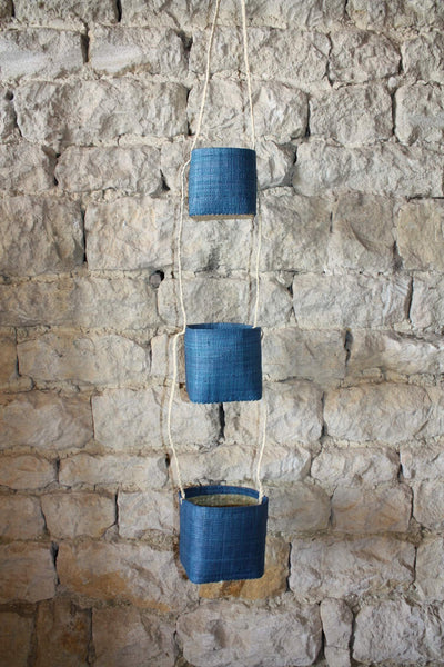 3 hanging baskets - Plant or spice holder - Small storage jars SUPERB DECO - rattan wicker basket