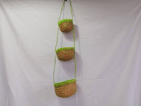 3 hanging pots Plant holder, Spice holder, Small storage baskets SUPERB DECO - aravola rattan wicker
