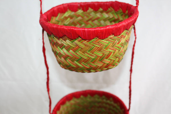 3 pots hanging baskets Plant holder, Spice holder, Small storage baskets SUPERB DECO - aravola rattan wicker