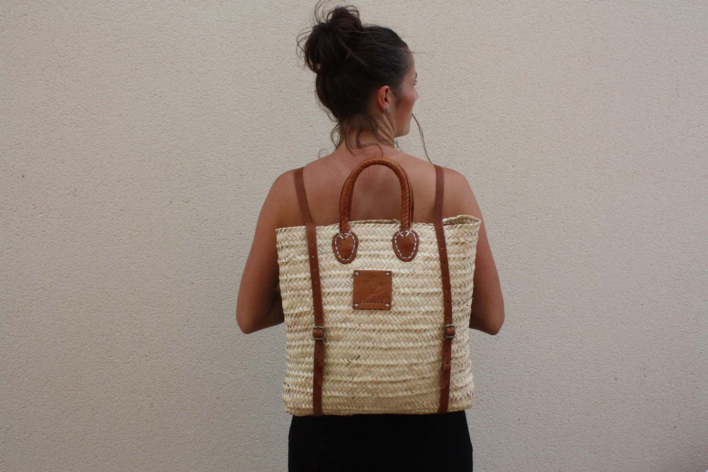 Panier à Provisions Tressé En Plastique - Grand Sac Léger, Imperméable, Pour Plage, Pique-nique, Courses