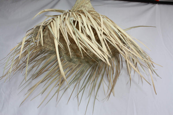 Geflochtene Strohaufhängung – konische Lichtschatten-Palmenfransen – 2 Größen zur Auswahl – böhmische Dekoration –