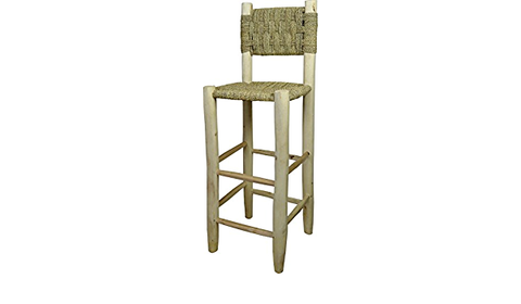 Lemon Wood High Chair - Bar Stool - MOROCCAN ARTISANAL - Bohemian Boho Decoration